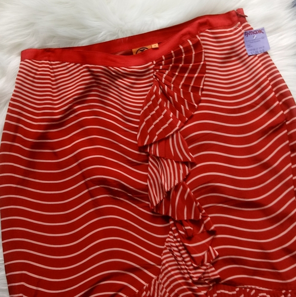 โ NWOT โ TORY BURCH Opalina Flamenco Ruffle Skirt, Size 14 - Picture 2 of 8